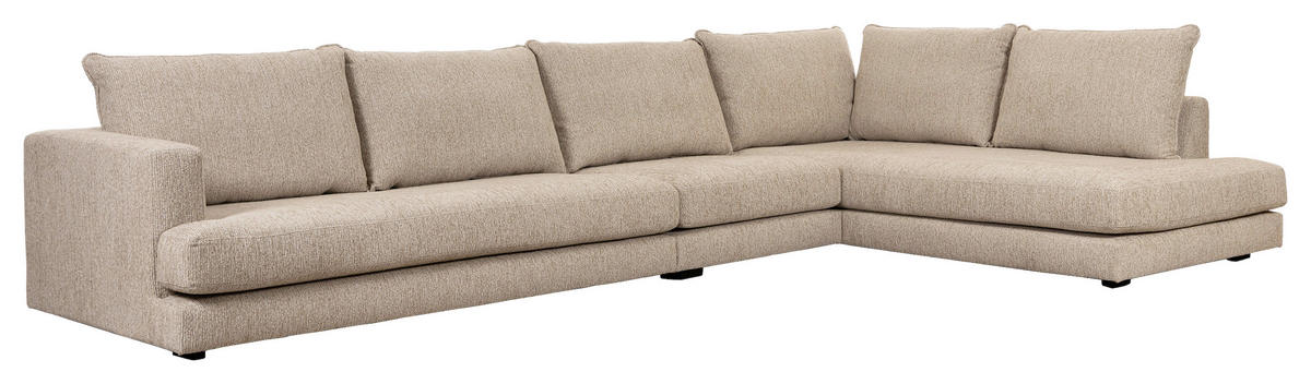 SOFFA i beige  - beige/svart, Basics, metall/trä (407/82/230cm) - Novel
