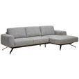 ECKSOFA in Struktur Grau  262/157 cm  - Schwarz/Grau, Design, Textil/Metall (262/157cm) - Novel