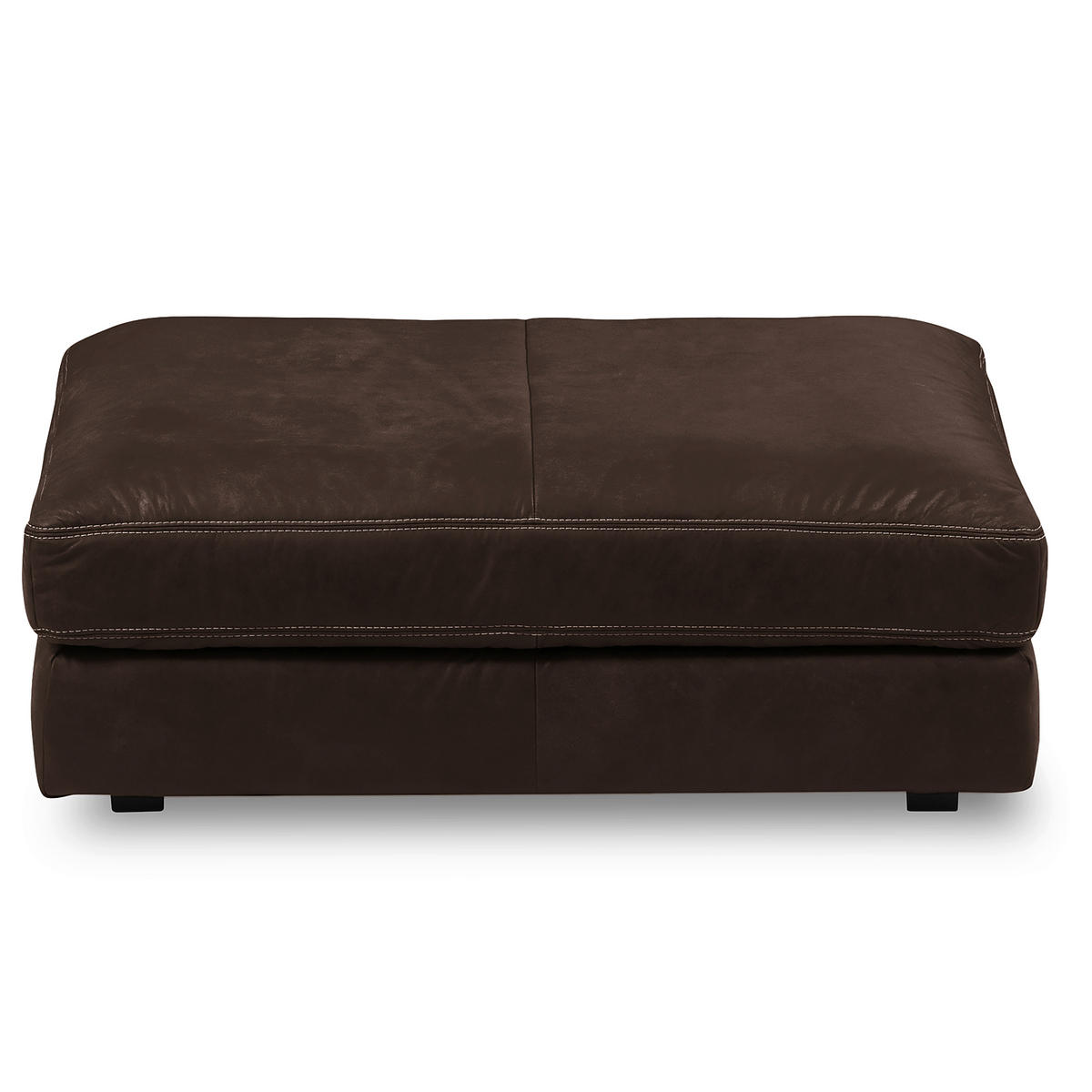 HOCKER in Leder Dunkelbraun  - Dunkelbraun/Beige, Design, Leder/Kunststoff (123/45/93cm) - Livetastic