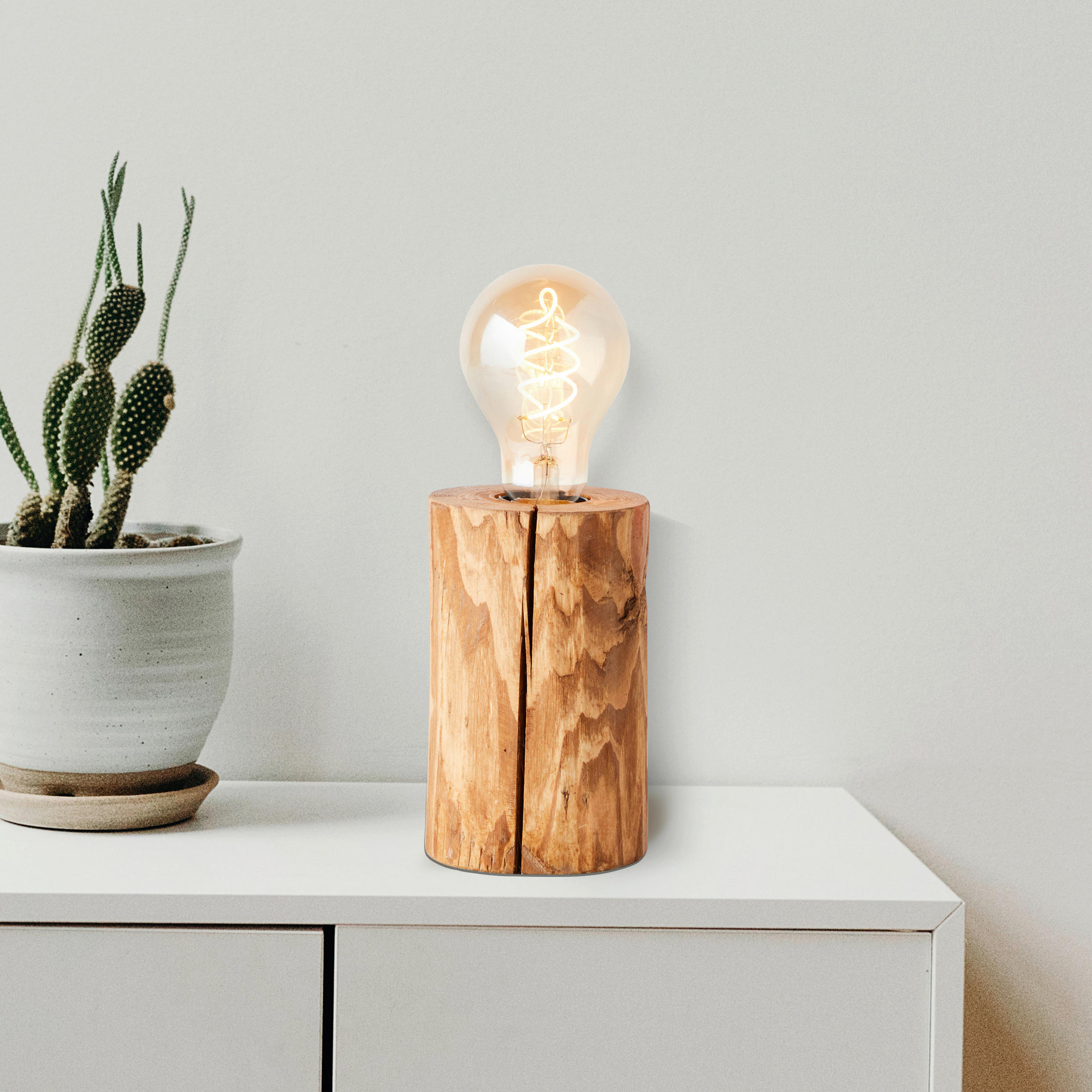 TISCHLEUCHTE - Kieferfarben, Natur, Holz (10/15cm) - Brilliant