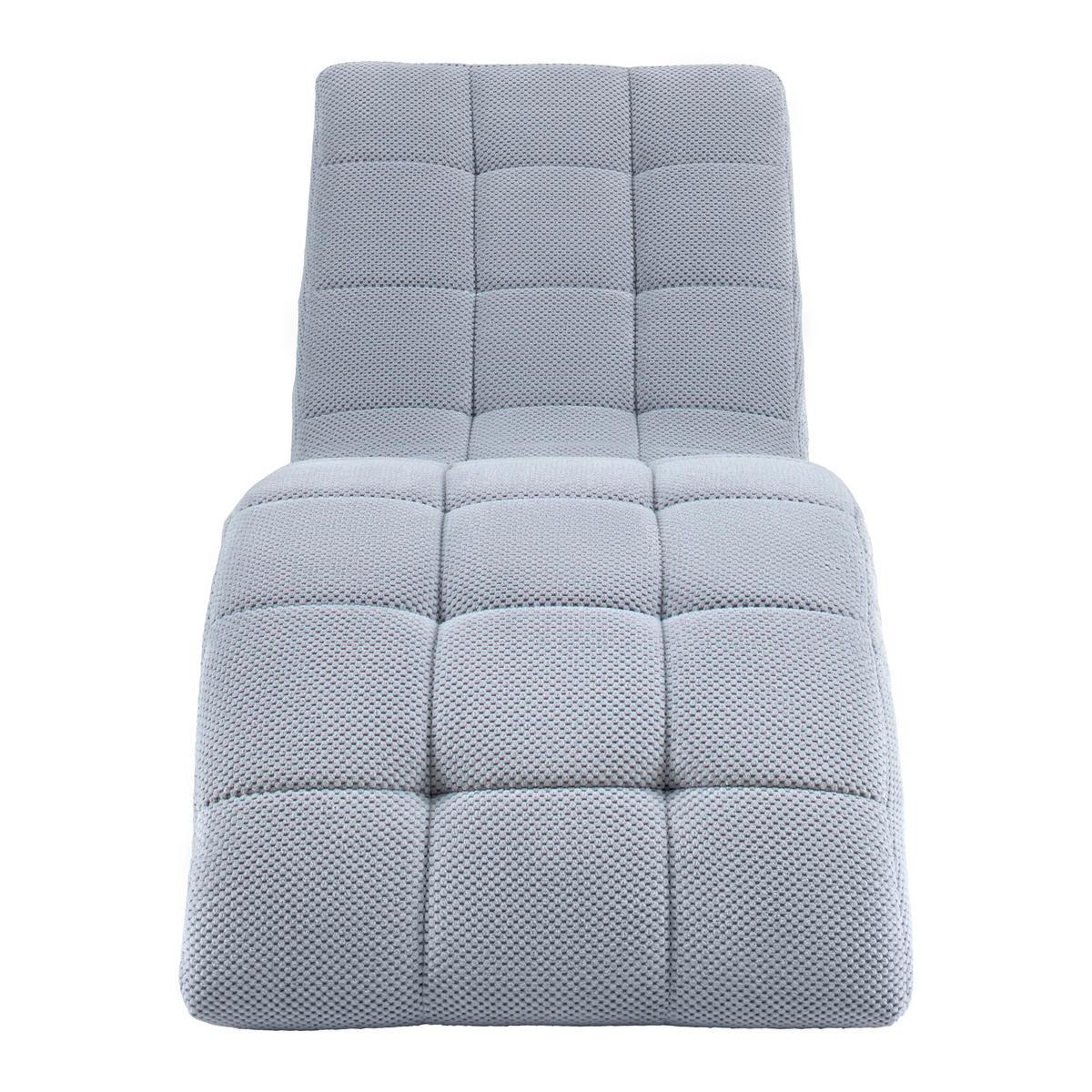 LIGGFÅTÖLJ i vävt tyg ljusgrå  - ljusgrå/svart, Modern, textil/plast (68/80/167cm) - MID.YOU