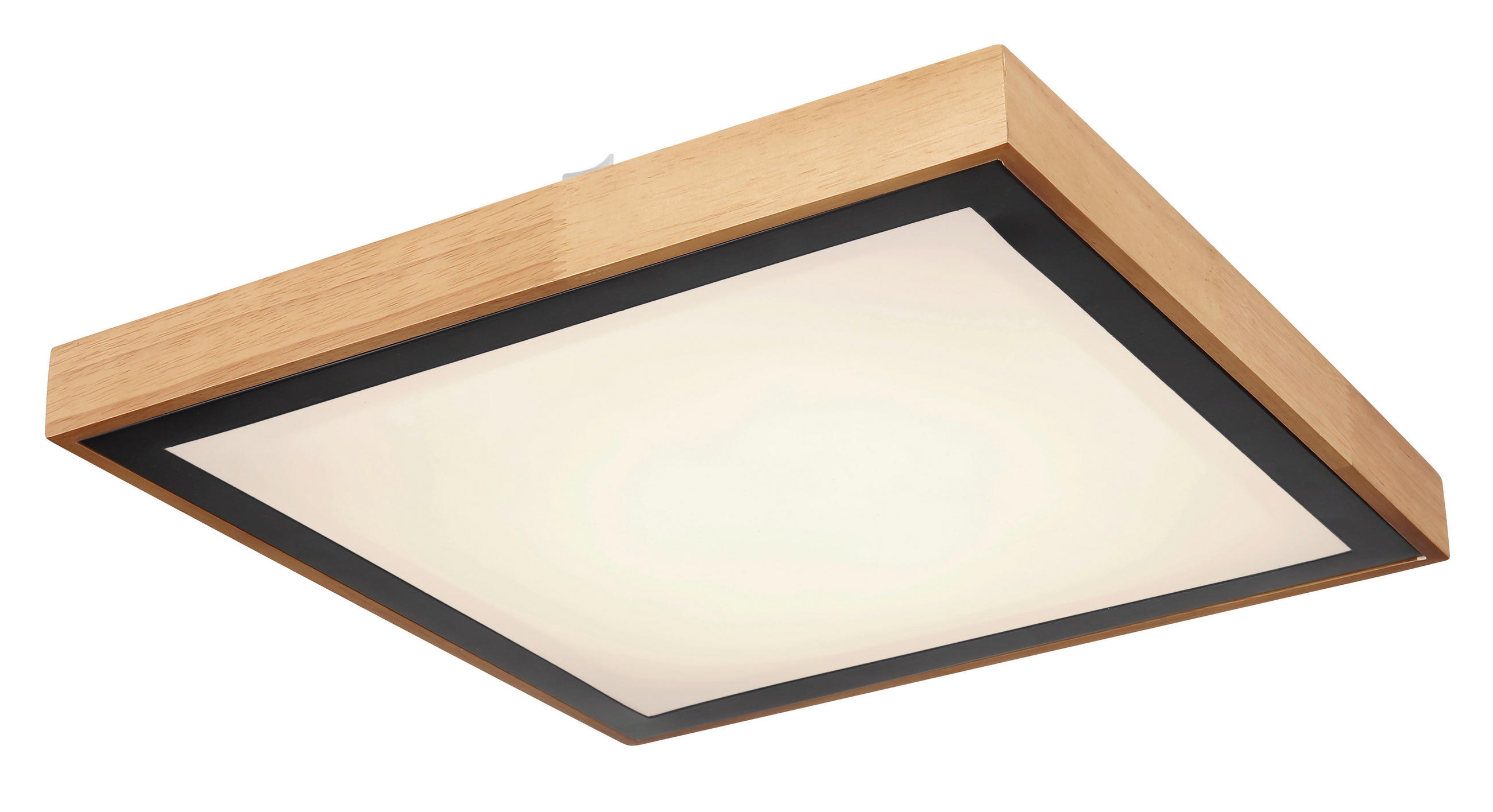 PLAFONIERĂ CU LED - maro/alb, Natur, plastic/lemn (39/39/9cm) - Globo