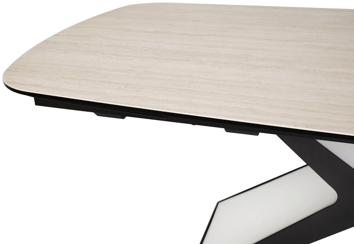 ESSTISCH 200-280/98/76 cm  Metall, Glas, Keramik ausziehbar rechteckig Schwarz, Taupe  - Taupe/Schwarz, Design, Glas/Keramik (200-280/98/76cm) - Belluti
