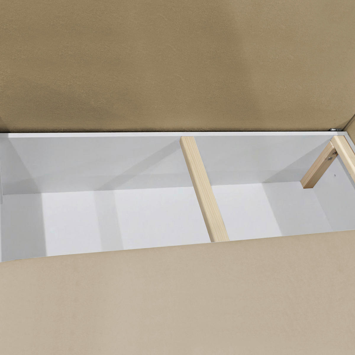 ECKSOFA STERN Beige Bouclé Zierkissen, Rückenkissen, Bettkasten  - Beige/Schwarz, Design, Kunststoff/Textil (207/152cm) - MID.YOU