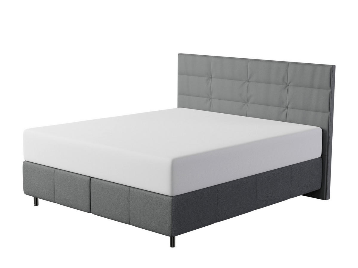 BOXSPRING KREVET 180/200 cm     crna  - crna/boje aluminija, Design, tekstil/metal (180/200cm) - Dieter Knoll