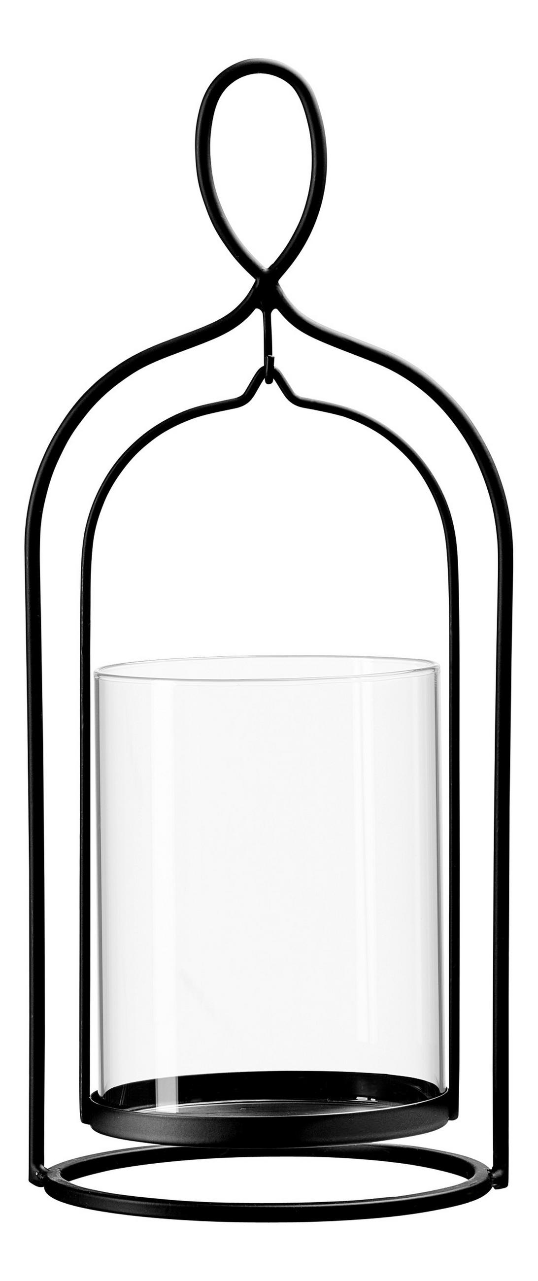 WINDLICHT Klar, Schwarz  - Klar/Schwarz, Basics, Glas/Metall (13/13/32cm) - Ritzenhoff Breker