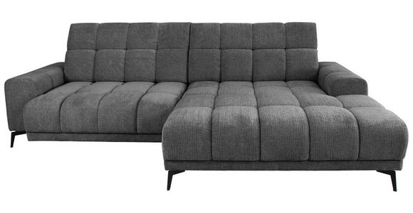 ECKSOFA inkl.Funktionen Anthrazit Chenille  - Anthrazit/Schwarz, MODERN, Textil/Metall (300/195cm) - Xora