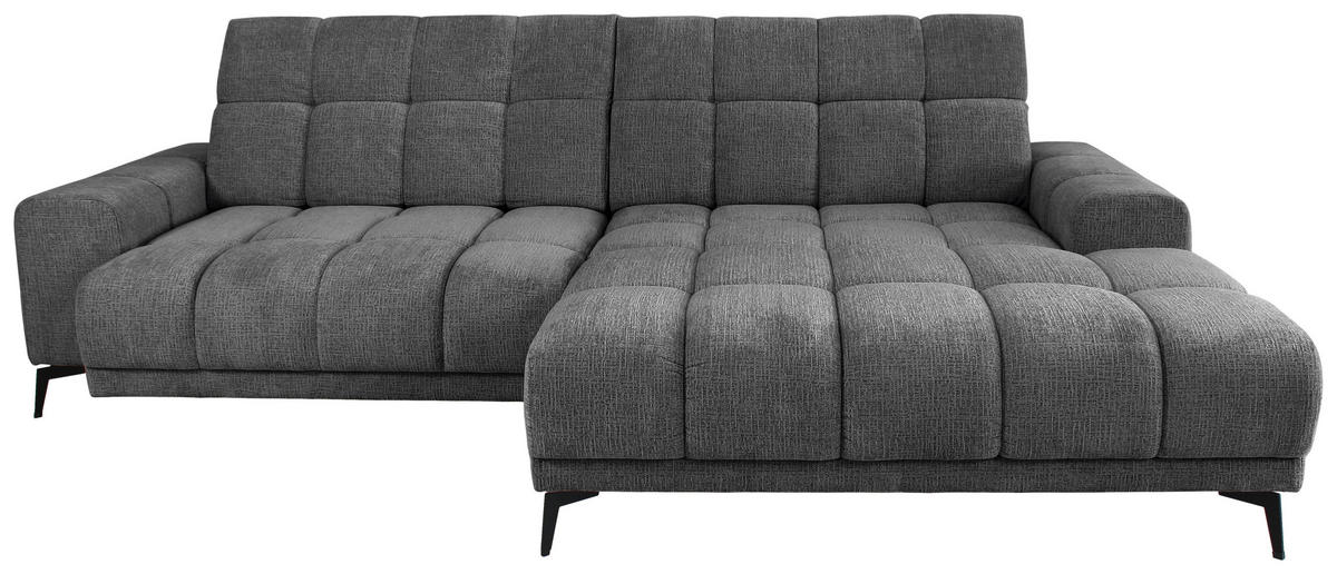 ECKSOFA inkl.Funktionen Anthrazit Chenille  - Anthrazit/Schwarz, MODERN, Textil/Metall (300/195cm) - Xora