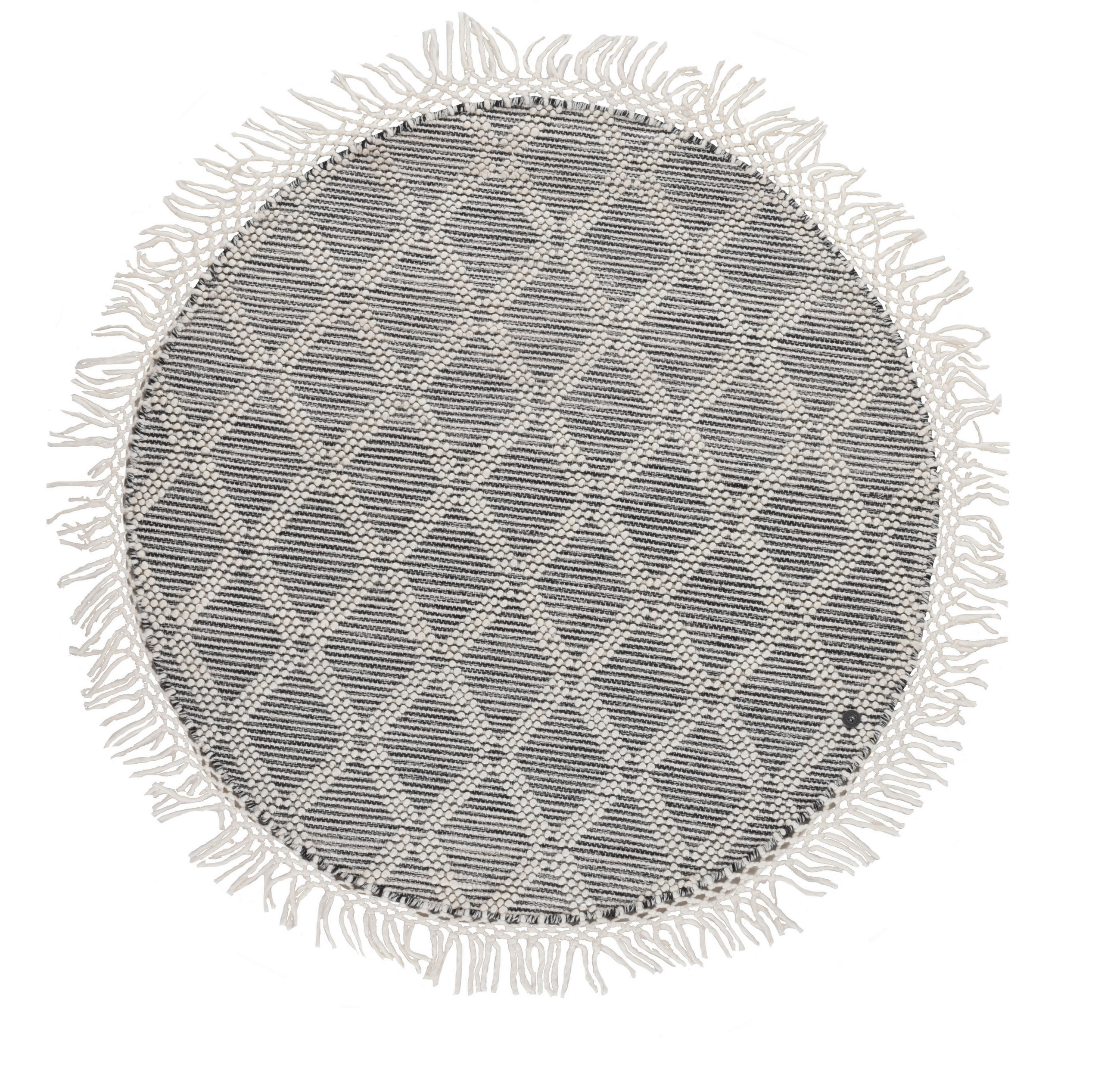 HANDWEBTEPPICH 140/140 cm Colored Macrame one Grau, Weiß  - Weiß/Grau, KONVENTIONELL, Textil (140/140cm) - Tom Tailor
