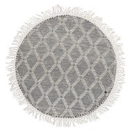 HANDWEBTEPPICH 140/140 cm Colored Macrame one Grau, Weiß  - Weiß/Grau, KONVENTIONELL, Textil (140/140cm) - Tom Tailor