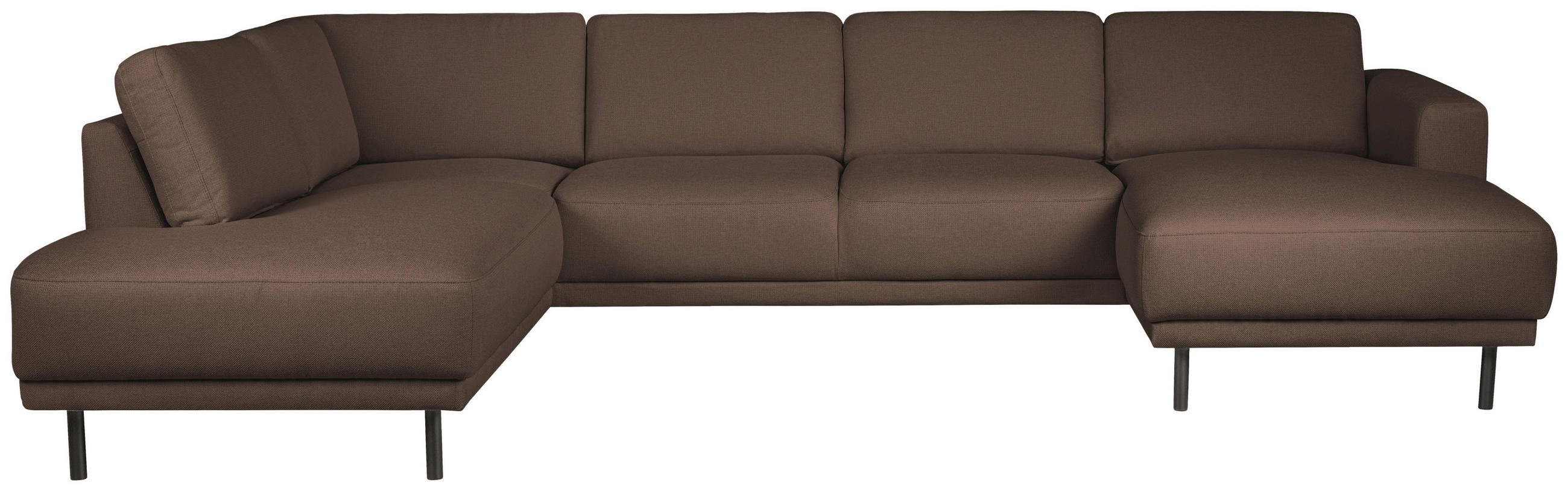 SOFFA i flatväv rostfärgad  - svart/rostfärgad, Design, metall/trä (310/78/197cm) - Pure Home Comfort