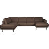 SOFFA i flatväv rostfärgad  - svart/rostfärgad, Design, metall/trä (310/78/197cm) - Pure Home Comfort