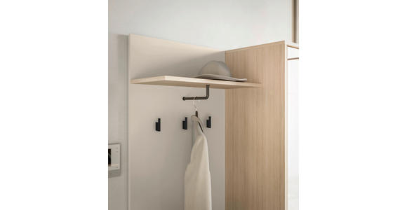 GARDEROBE 5-teilig in 114/197/40 cm - Kaschmir/Eichefarben, Design, Glas/Holzwerkstoff (114/197/40cm) - Xora