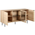 SIDEBOARD  150/80/40 cm  - Eichefarben/Schwarz, KONVENTIONELL, Glas/Holzwerkstoff (150/80/40cm) - Xora