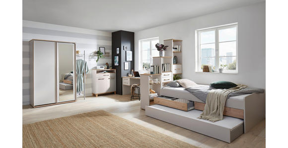 AUSZIEHBETT 120-210/200 cm  in Hellgrau, Eiche Artisan  - Hellgrau/Eiche Artisan, KONVENTIONELL, Holzwerkstoff/Kunststoff (120-210/200cm) - Venda