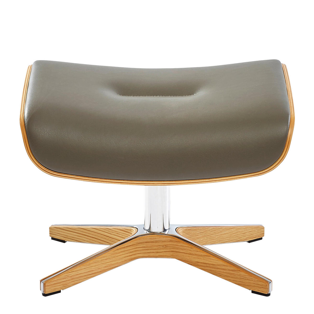 RELAXSESSEL in Holz, Metall, Leder Grau, Eichefarben  - Eichefarben/Alufarben, Natur, Leder/Holz (81/101/80cm) - Conform