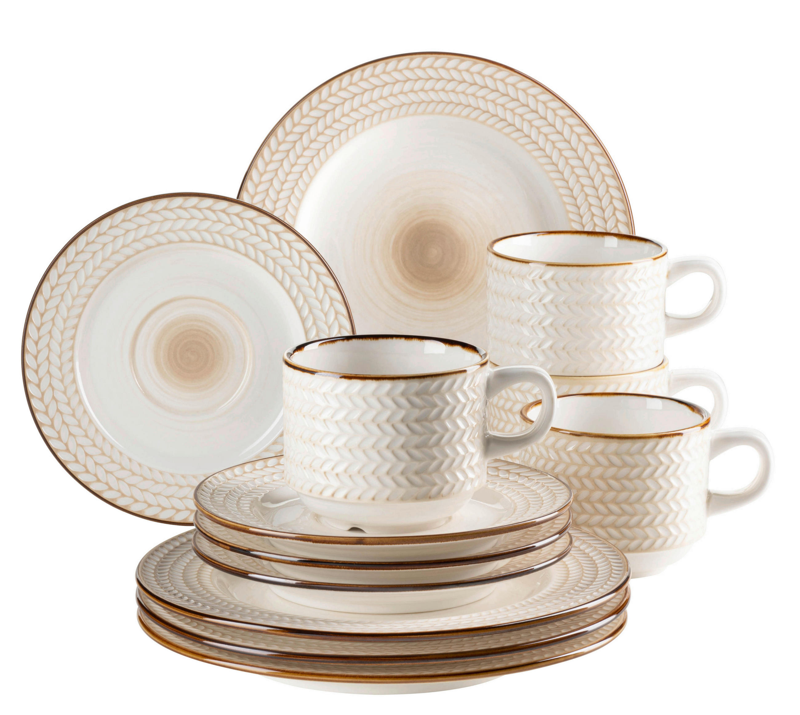 KAFFEESERVICE Weiß 12-teilig Prospero  - Weiß, Basics, Keramik (24,5/24,5/22,5cm) - Mäser