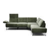 ECKSOFA in Samt Waldgrün  248-263/193 cm  - Waldgrün/Schwarz, Design, Textil/Metall (248-263/193cm) - SENSOO