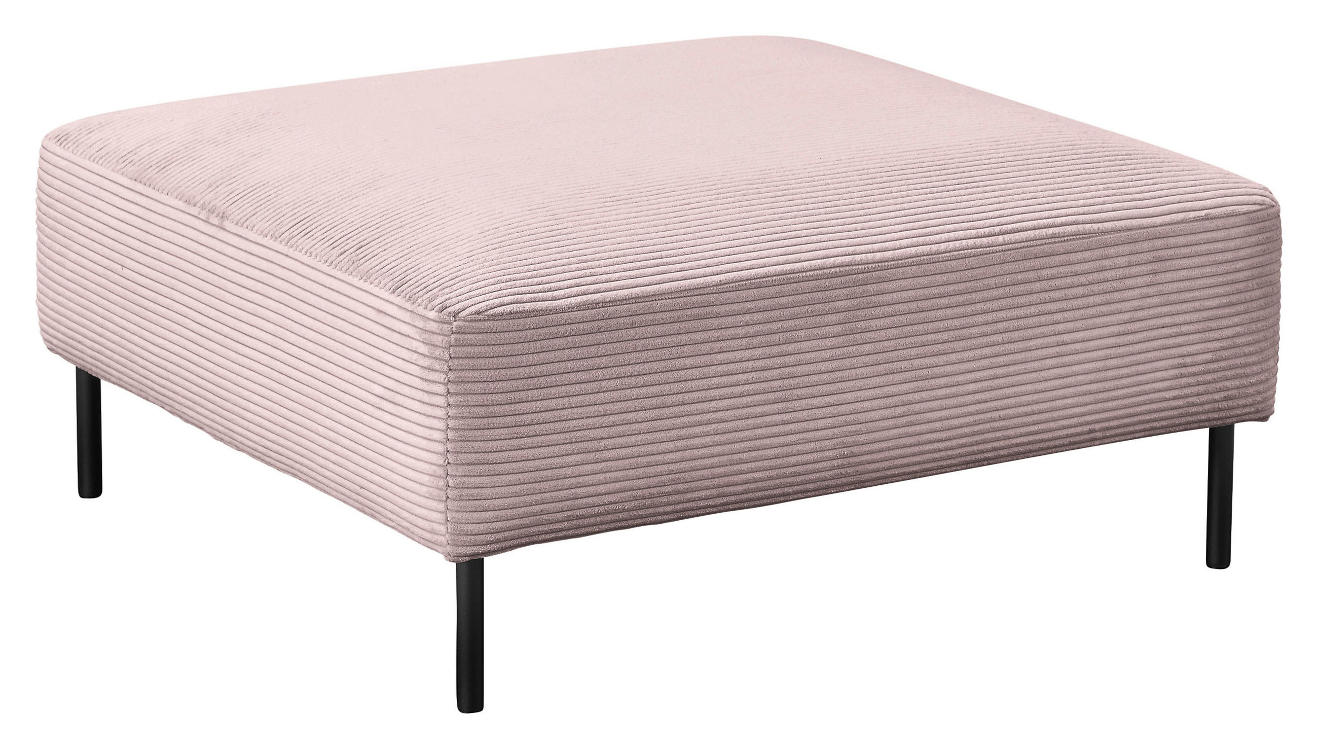 HOCKER Cord Rosa  - Schwarz/Rosa, Design, Textil/Metall (100/41/100cm) - Johann Jakob