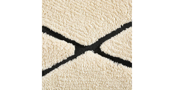 BADEMATTE Schwarz, Elfenbein 60/60 cm  - Elfenbein/Schwarz, Textil (60/60cm) - Esposa