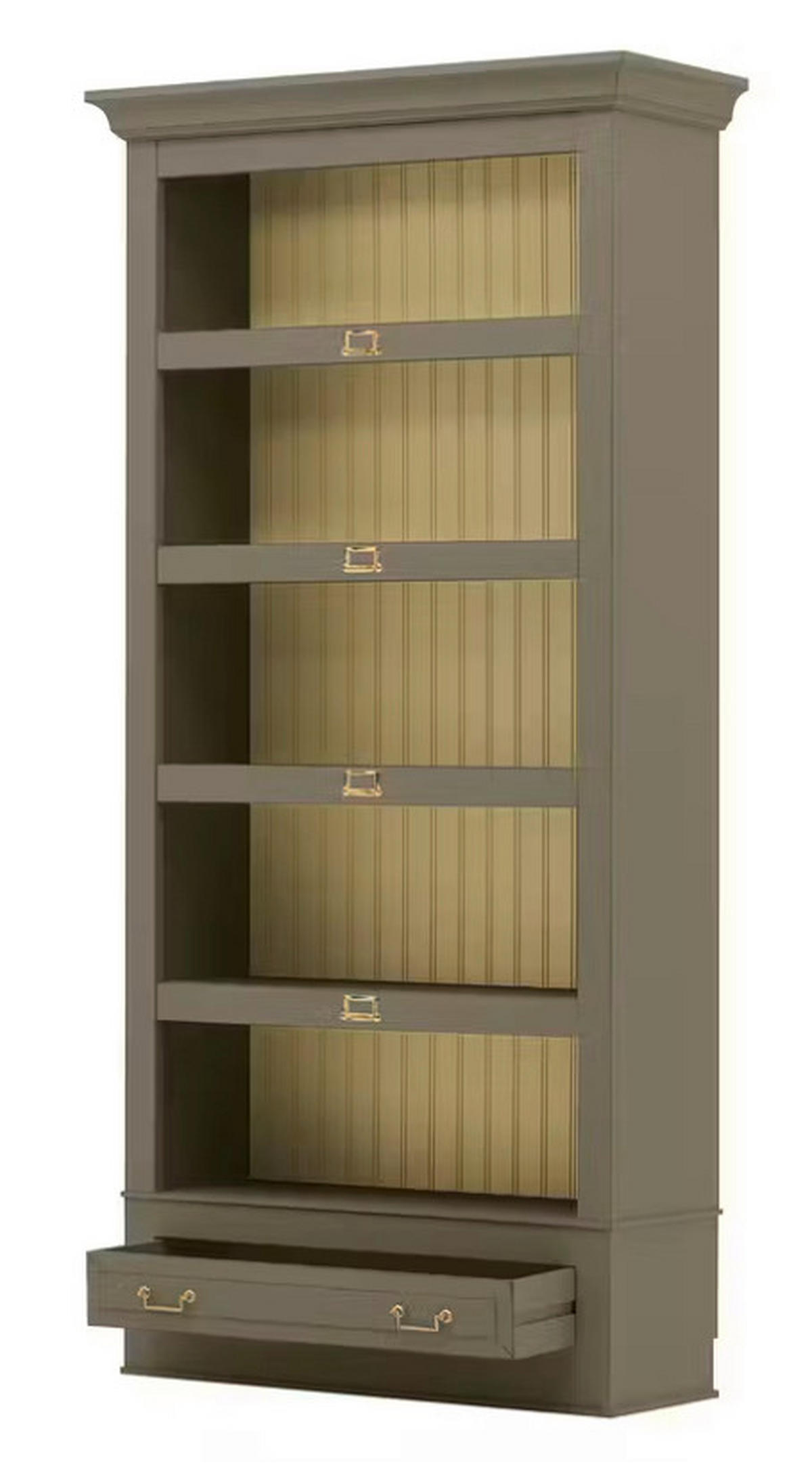 REGAL Pinie massiv Creme, Grau  - Creme/Bronzefarben, LIFESTYLE, Holz/Metall (117/238,5/46,5cm) - Livetastic