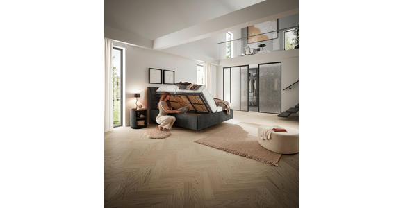 POLSTERBETT 180/200 cm,  in Anthrazit, Lattenrost, Bettkasten,  - Anthrazit/Schwarz, Design, Holz/Holzwerkstoff (180/200cm) - Dieter Knoll