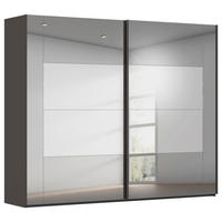 GARDEROB MED SKJUTDÖRRAR 271/223/68 cm 2-dörrar - grafitfärgad, Design, trämaterial/glas (271/223/68cm) - Xora