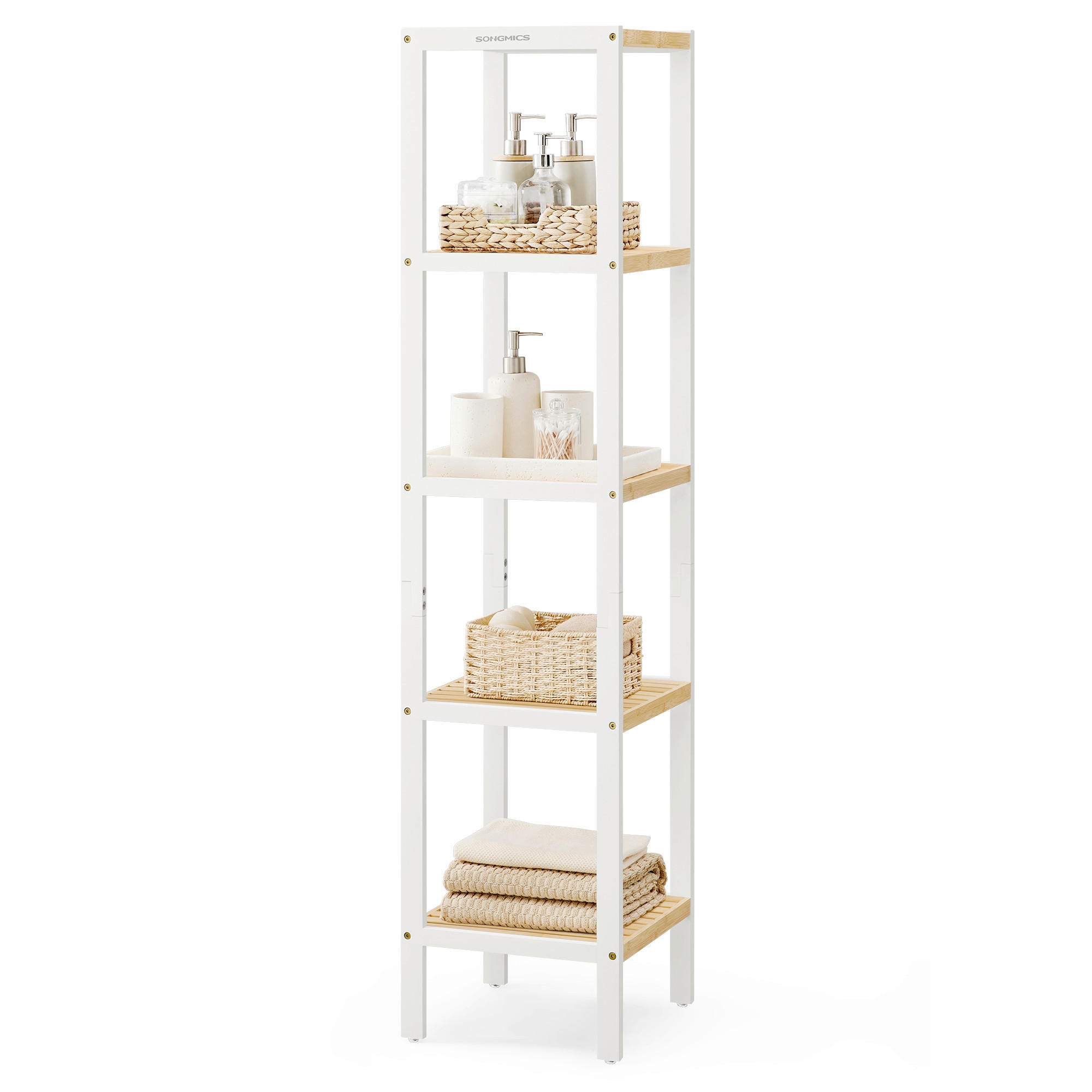 REGÁL DO KÚPEĽNE, prírodná farba, biela - biela/prírodná farba, Basics, prírodné materiály (33/146/33cm)