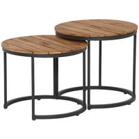 GARTENBEISTELLTISCH 50/50/40 cm  - Anthrazit/Teakfarben, MODERN, Holz/Metall (50/50/40cm) - Siena Garden