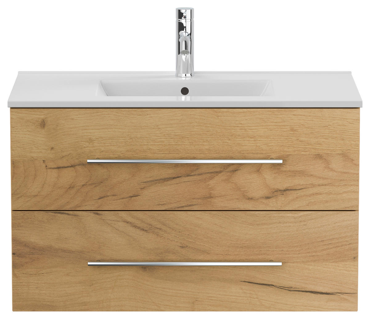 WASCHTISCHKOMBI 91 cm  - Eichefarben/Weiß, Basics, Keramik/Holzwerkstoff (91cm) - MID.YOU