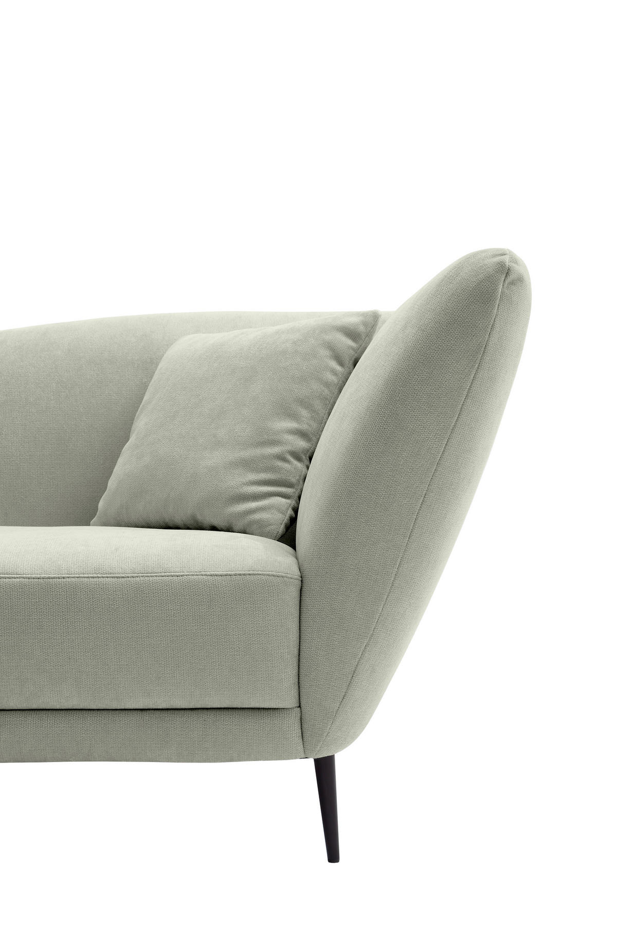 RÉCAMIERE Salbeigrün Chenille Zierkissen, Rücken echt  - Salbeigrün/Schwarz, KONVENTIONELL, Textil/Metall (224/70/97cm) - Hom`in