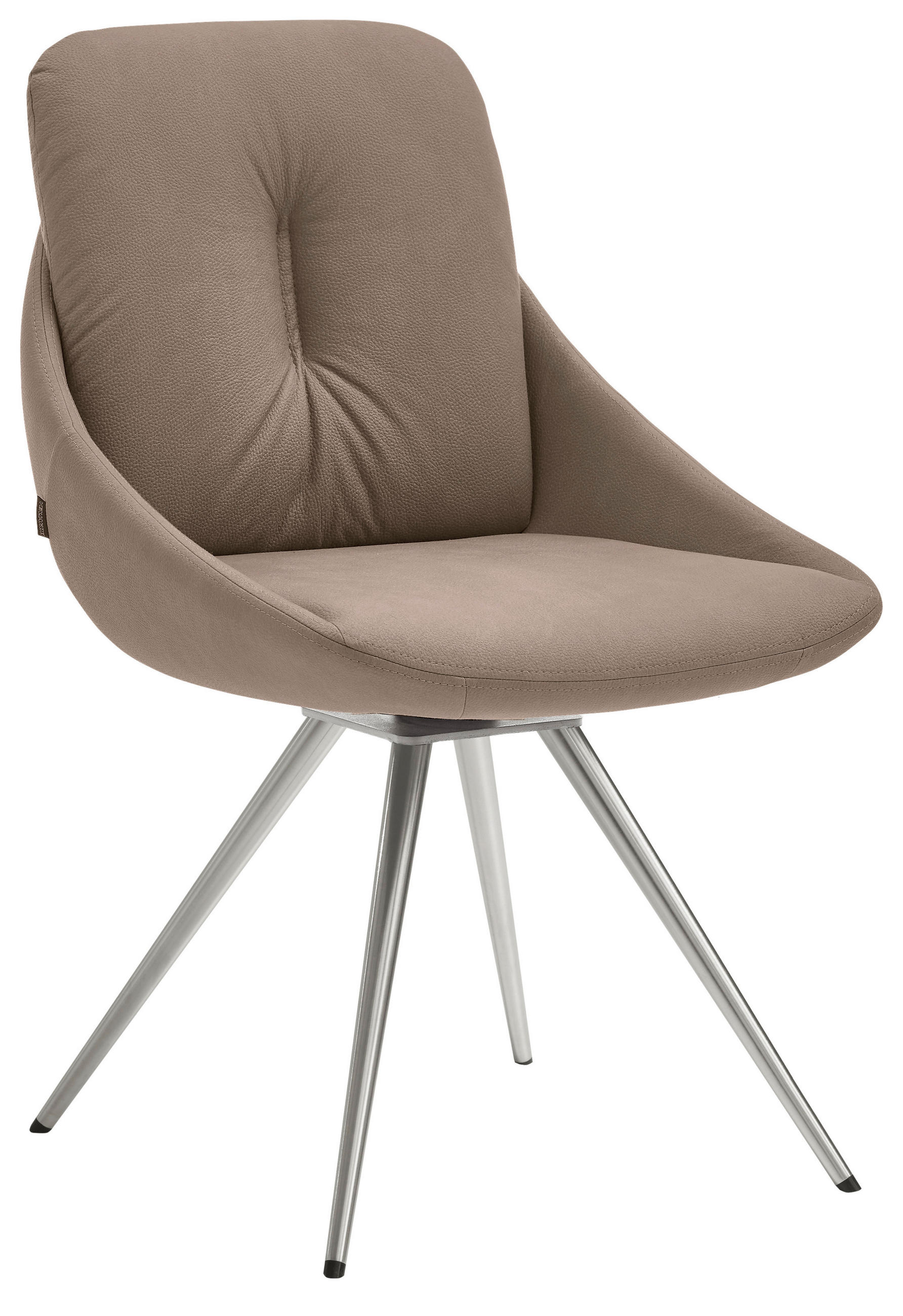 STUHL  Lederauswahl, Stoffauswahl, Typenauswahl, Sitzfläche 360° drehbar   Edelstahlfarben, Fango  - Edelstahlfarben/Fango, Design, Textil/Metall (55/91/64cm) - Venjakob