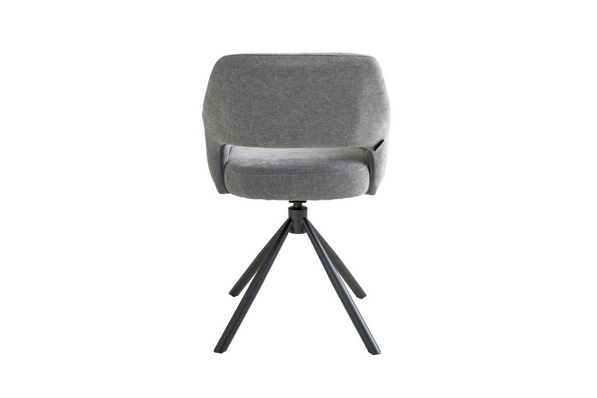 ARMLEHNSTUHL  Sitzfläche 360° drehbar Webstoff  Grau, Schwarz  - Schwarz/Grau, MODERN, Textil/Metall (58/84/61cm) - Schöner Wohnen