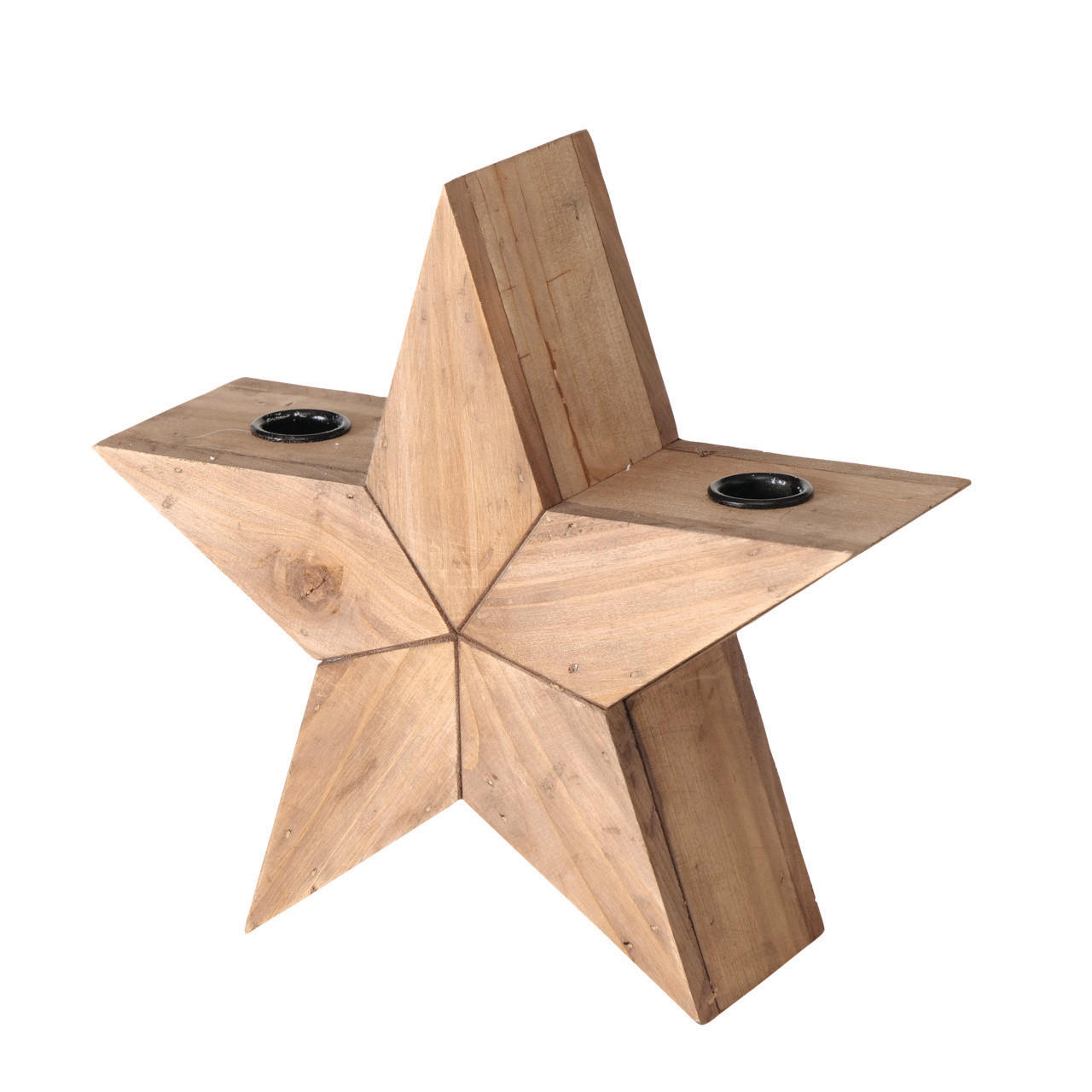 STABKERZENHALTER - Naturfarben, Natur, Holz/Metall (25/8/24cm) - X-Mas