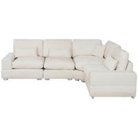 ECKSOFA Eckteil, einmalig seitenverkehrt montierbar  Weiß Webstoff  - Silberfarben/Weiß, MODERN, Textil/Metall (305/230cm) - Livetastic