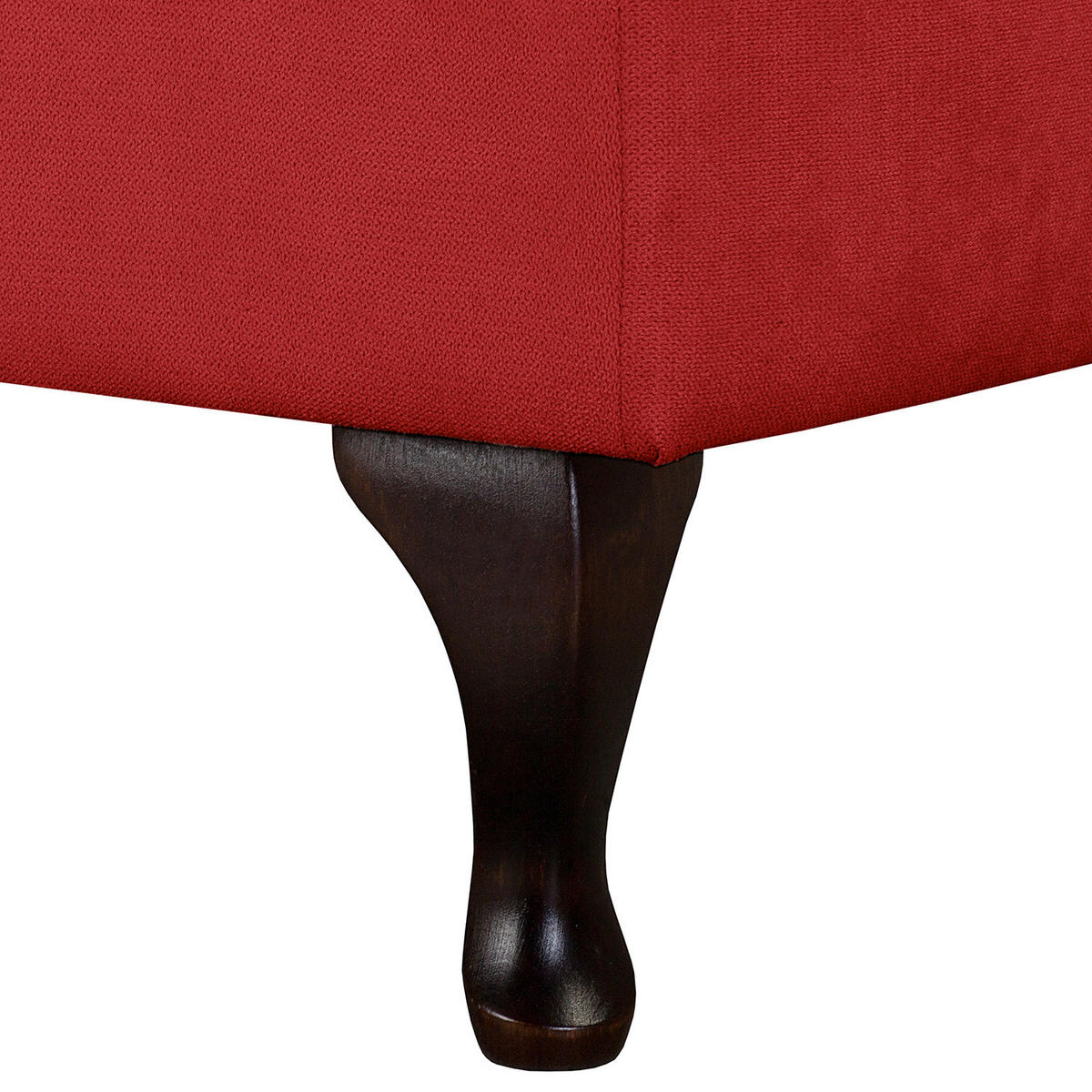RÉCAMIERE Pako in Mikrofaser Rot  - Rot/Braun, Design, Holz/Textil (185/93/75cm) - Livetastic