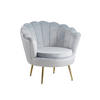 SESSEL in Samt Hellgrau  - Goldfarben/Hellgrau, MODERN, Textil/Metall (76/78/76cm) - Livetastic