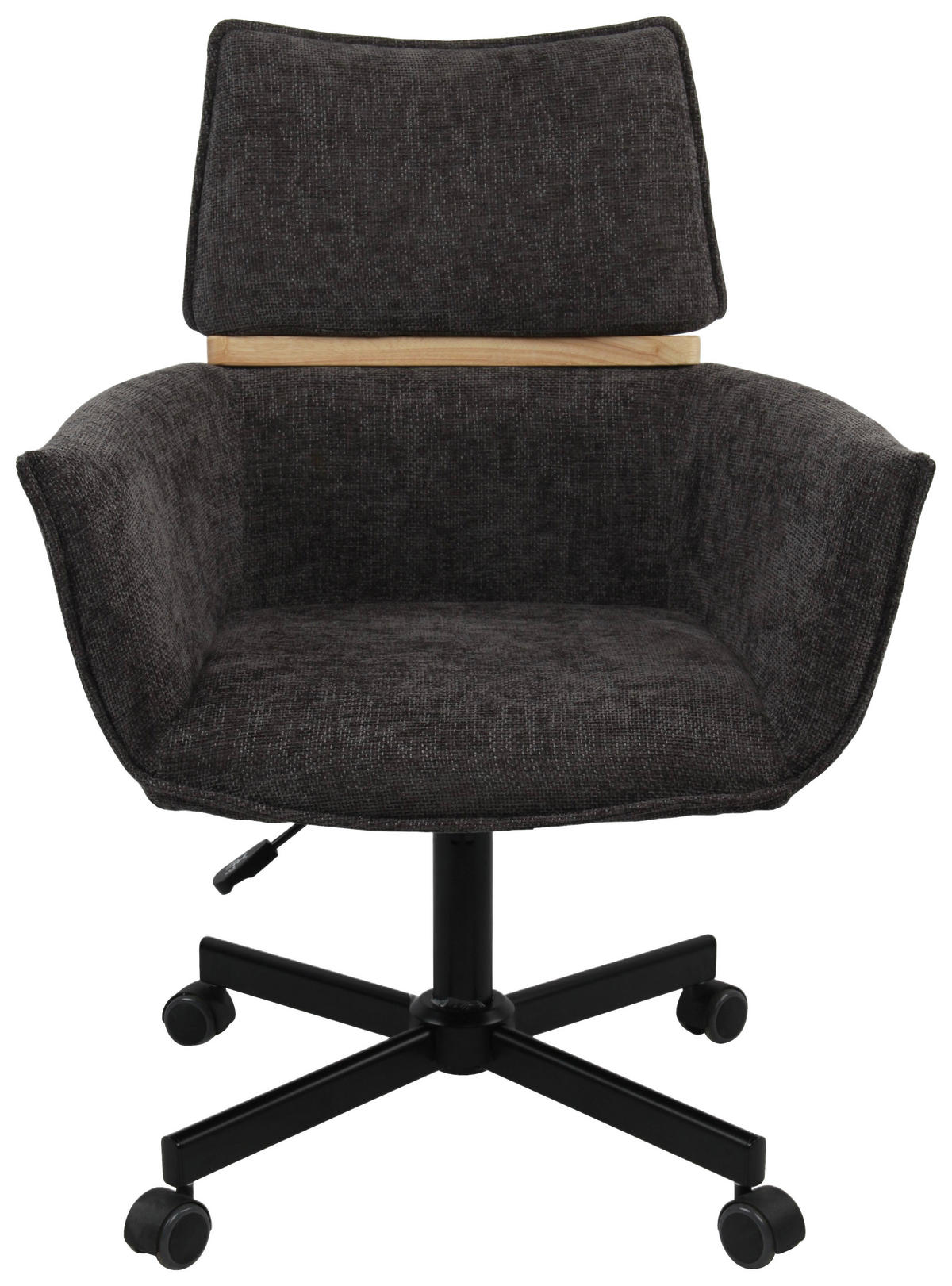 CHEFSESSEL Webstoff Dunkelgrau  - Dunkelgrau/Schwarz, MODERN, Holz/Textil (62/86/56cm) - MID.YOU