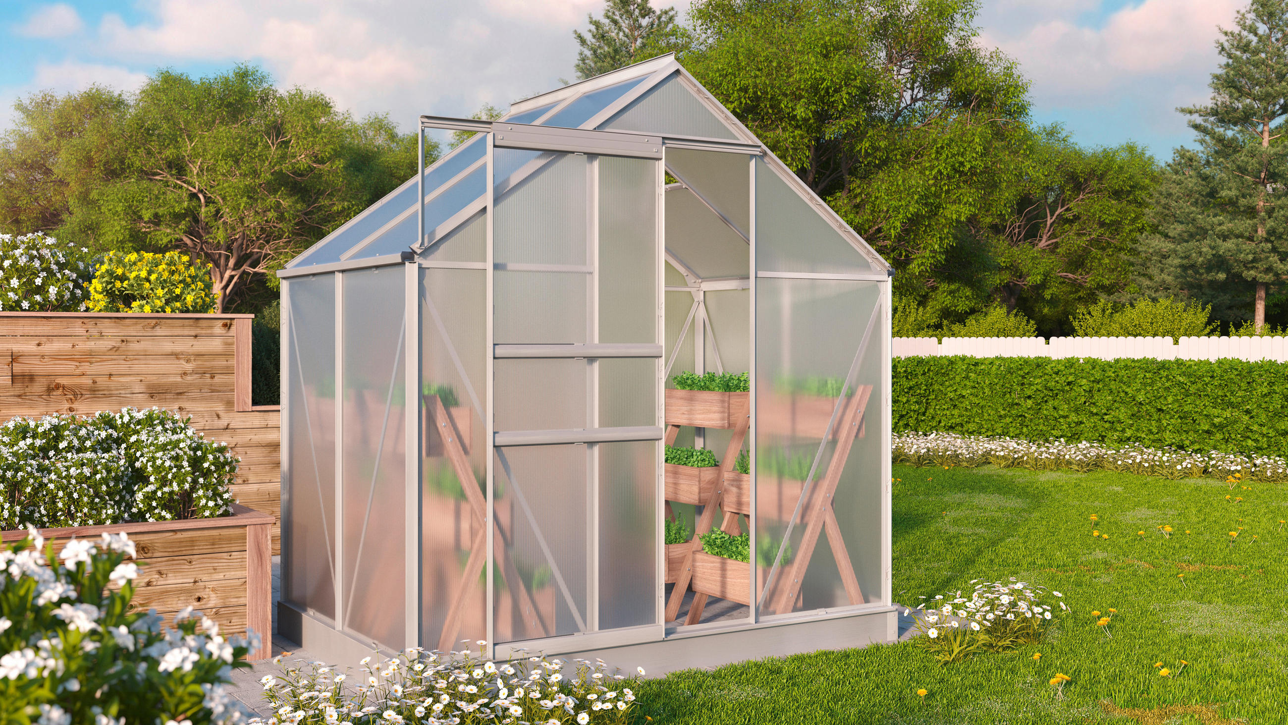 Gewächshausbausatz Comet 2500 2,5 m2 Metall/Kunststoff