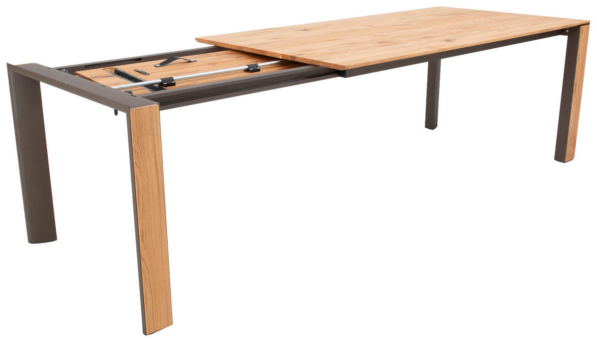 ESSTISCH 180-280/95/76 cm Echtholz  Holz ausziehbar, in verschiedenen Größen erhältlich, in verschiedenen Holzarten erhältlich rechteckig Eichefarben  - Eichefarben/Braun, Design, Holz/Metall (180-280/95/76cm) - hülsta