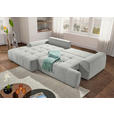 Ecksofa mit Funktion Creme Flachgewebe Zierkissen, Rückenkissen, Bettkasten, Schlaffunktion, Rücken echt, Liegefläche im Originalstoff  - Creme/Schwarz, KONVENTIONELL, Kunststoff/Textil (190/277cm) - Carryhome