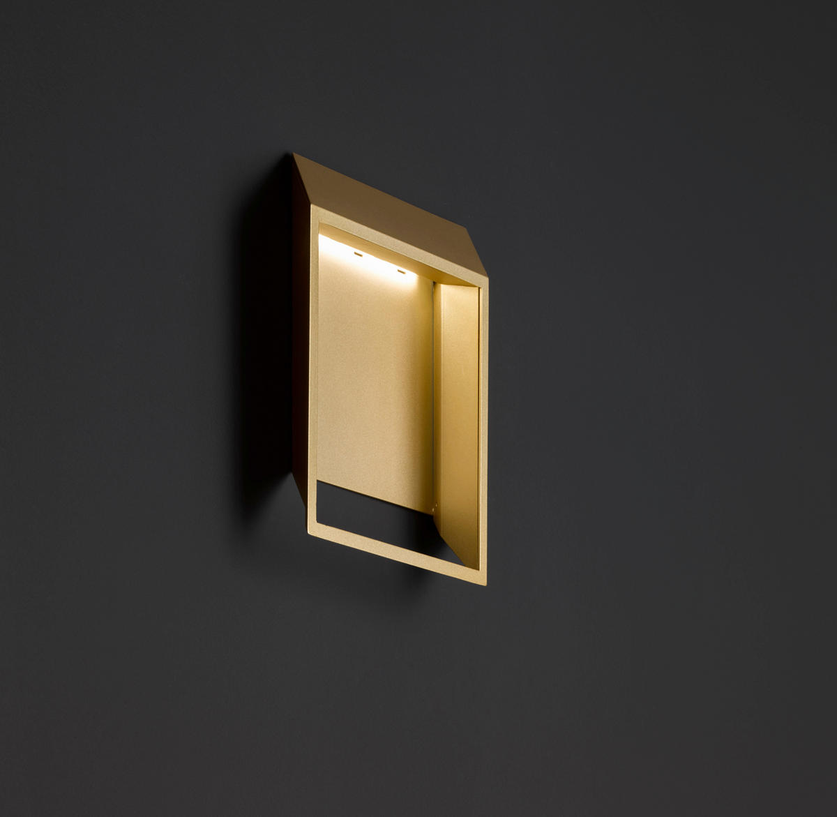 LED-WANDLEUCHTE - Goldfarben, Design, Kunststoff/Metall (25/9,2/25cm) - Globo