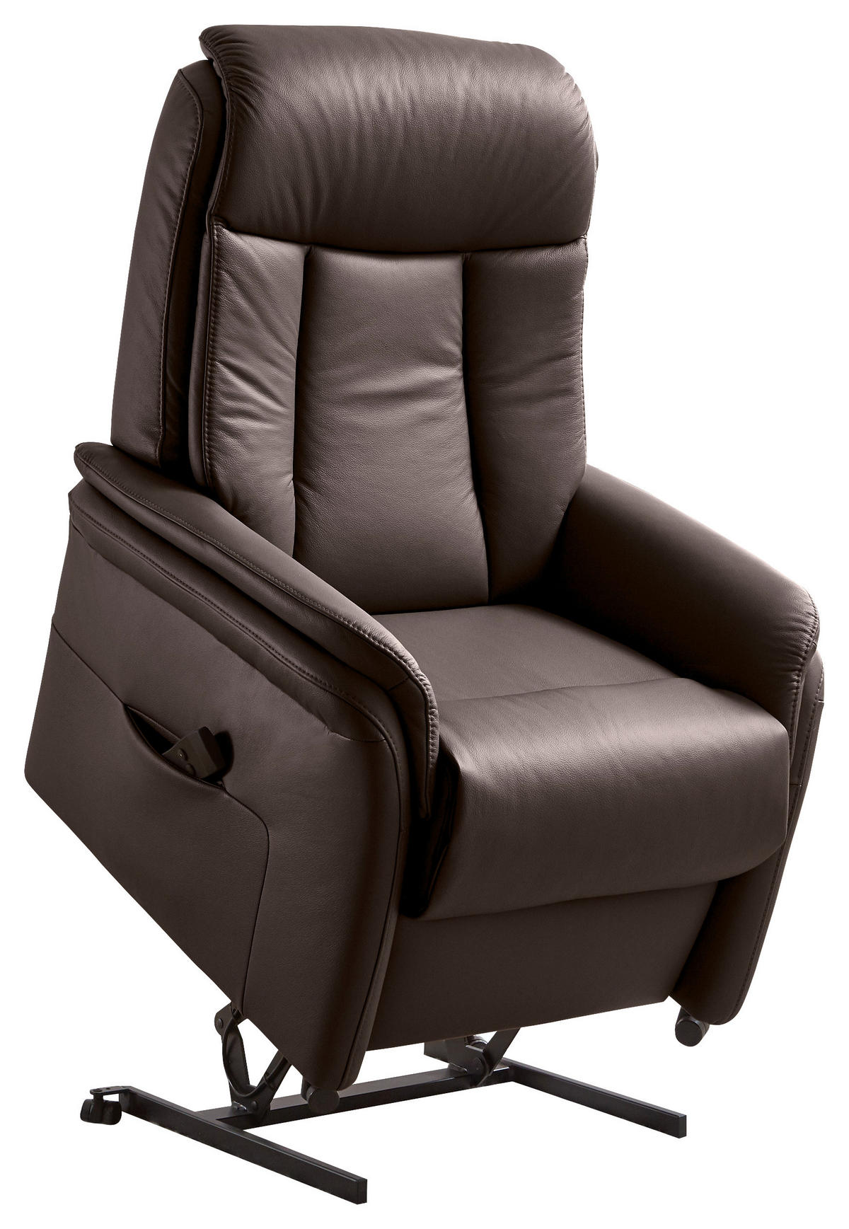 FERNSEHSESSEL in Dunkelbraun  - Dunkelbraun/Schwarz, Konventionell, Leder/Kunststoff (74/107/84cm) - Valdera