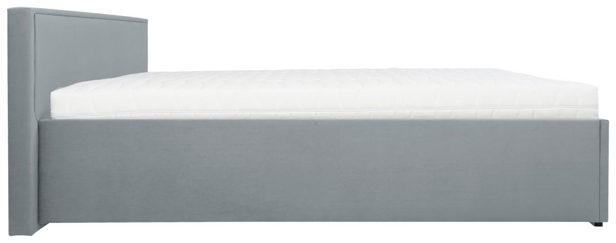 KÁRPITOZOTT ÁGY 140/200 cm  szürke  - króm/szürke, Modern, textil/fa (140/200cm) - MID.YOU