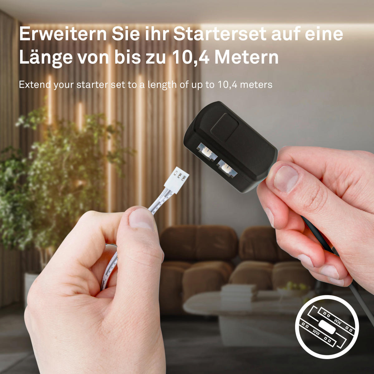 LED-STRIP 260 cm  Pimp Your Panel Erweiterung  - Weiß, Basics, Kunststoff (260cm) - Briloner