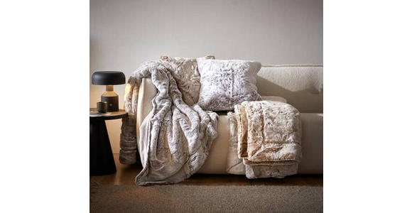 FELLDECKE SILBERFUCHS 150/200 cm - Silberfarben, KONVENTIONELL, Textil/Fell (150/200cm) - Novel