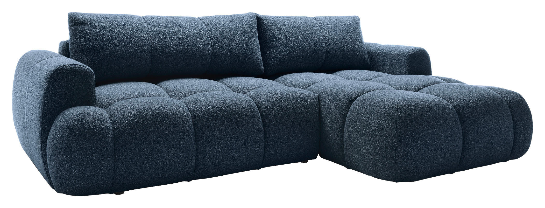 ECKSOFA Dunkelblau Struktur  - Schwarz/Dunkelblau, KONVENTIONELL, Kunststoff/Textil (272/172cm) - Carryhome