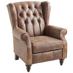 CHESTERFIELD-SESSEL Echtleder Dunkelbraun    - Dunkelbraun, LIFESTYLE, Leder (83/102/89cm) - Landscape