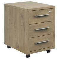 ROLLCONTAINER Eichefarben  - Eichefarben/Silberfarben, KONVENTIONELL, Holzwerkstoff/Kunststoff (43,8/64,2/65cm) - Voleo