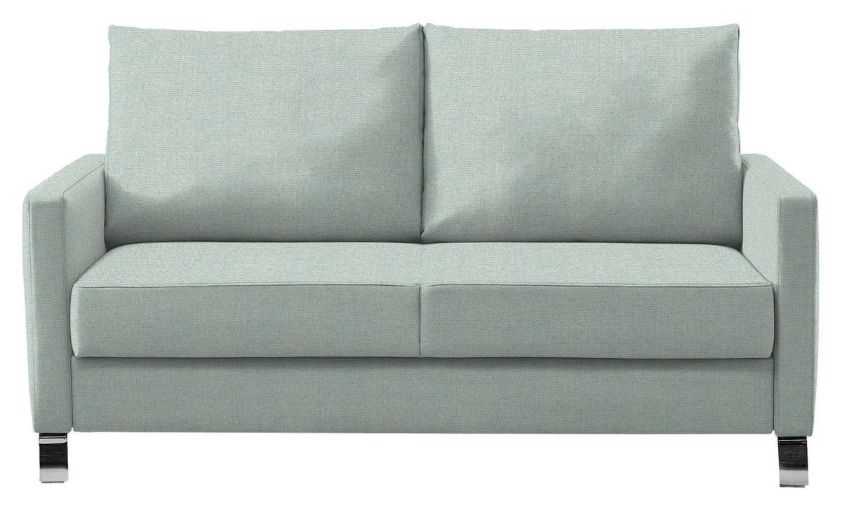 SCHLAFSOFA in Flachgewebe Hellgrün  - Chromfarben/Hellgrün, Konventionell, Textil/Metall (160/90/95cm) - Bali